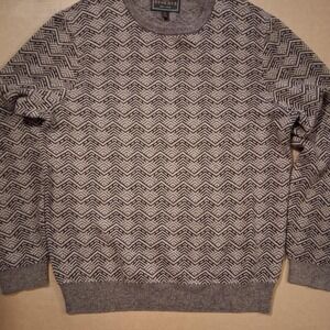 Mens Brown and tan 80% lambs wool sweater Joseph A Bank